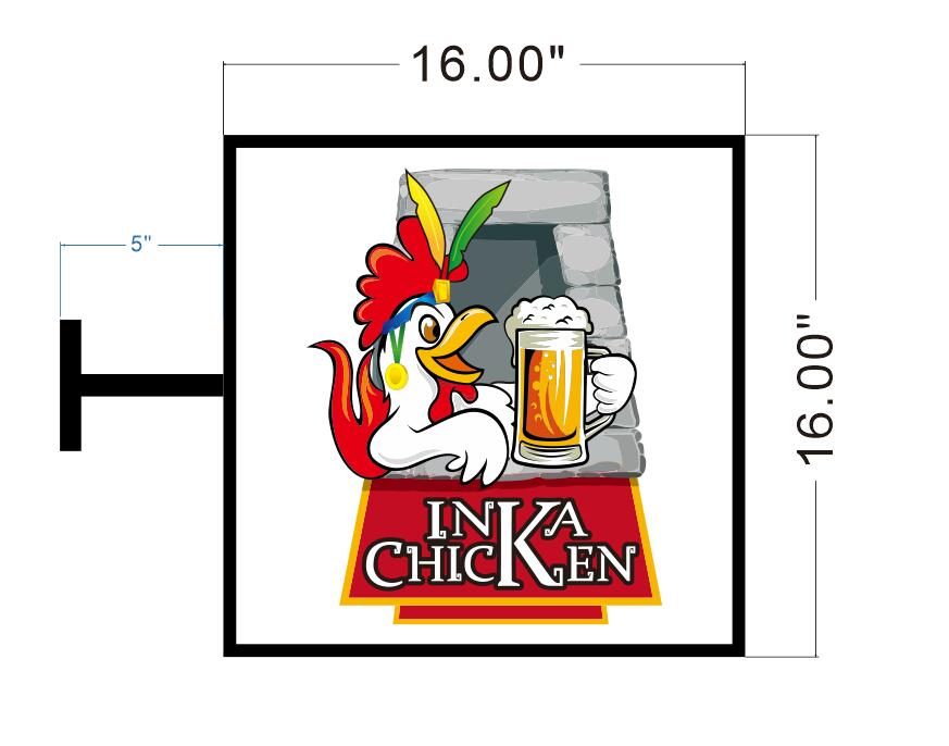 INKA CHICKEN PUB Double Sided Blade Box Signage