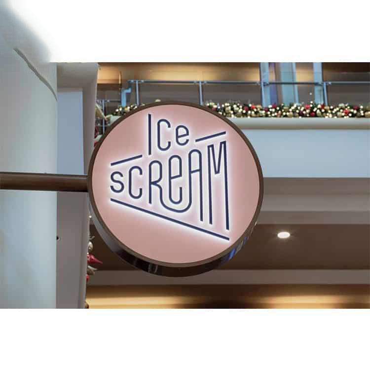 Advertising Light Box Sign with Stainless Steel Return
