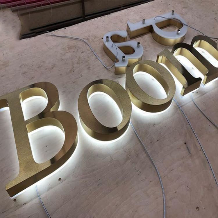 Backlit Letters Signage Custom Stainless Steel Metal Sign