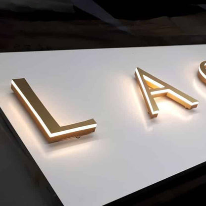 Backlit Letters Signage Custom Stainless Steel Metal Sign