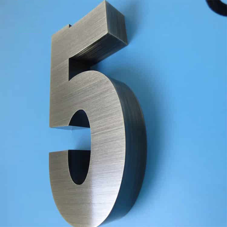 Brushed Letter Sign 3D Raised Up Numbers