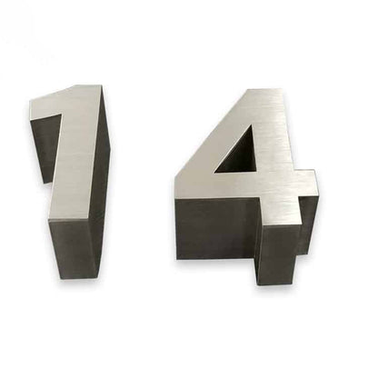 Brushed Letter Sign 3D Raised Up Numbers