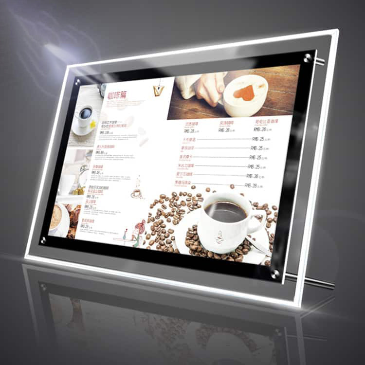 Crystal Light Box Clear LED Acrylic Signage Board