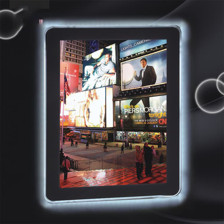 Frameless Crystal Light Box Sign for Indoor Advertising