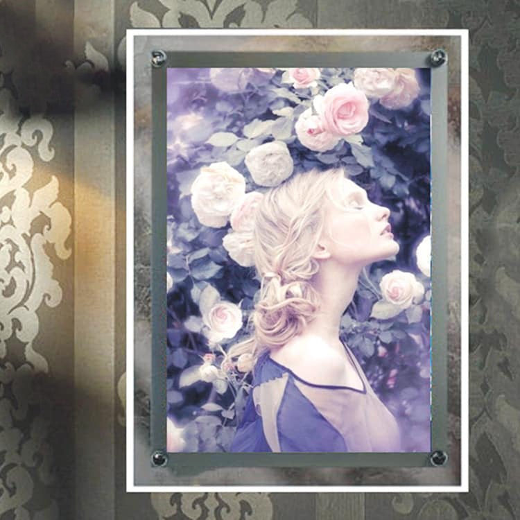 Frameless Crystal Light Box Sign for Indoor Advertising