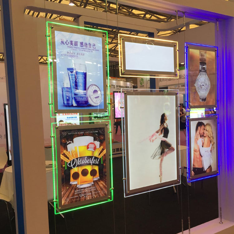 Hanging Crystal Light Box LED Display Sign for Interior