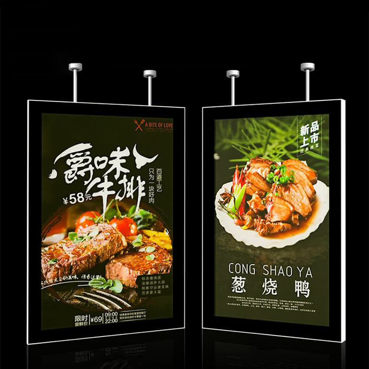 Hanging Magnetic Light Box Advertising Poster Sign
