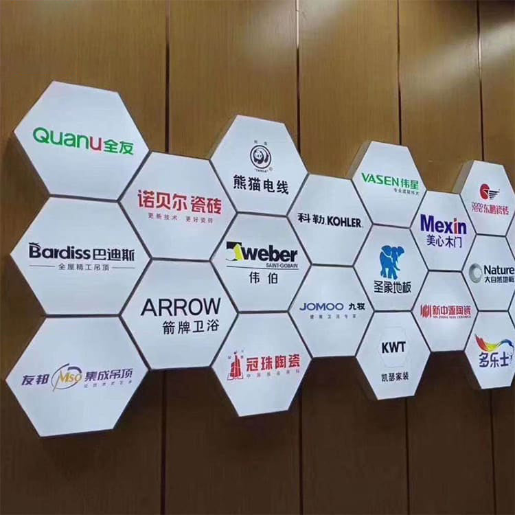 Hexagon Fabric Light Boxes Custom Made Signage Board
