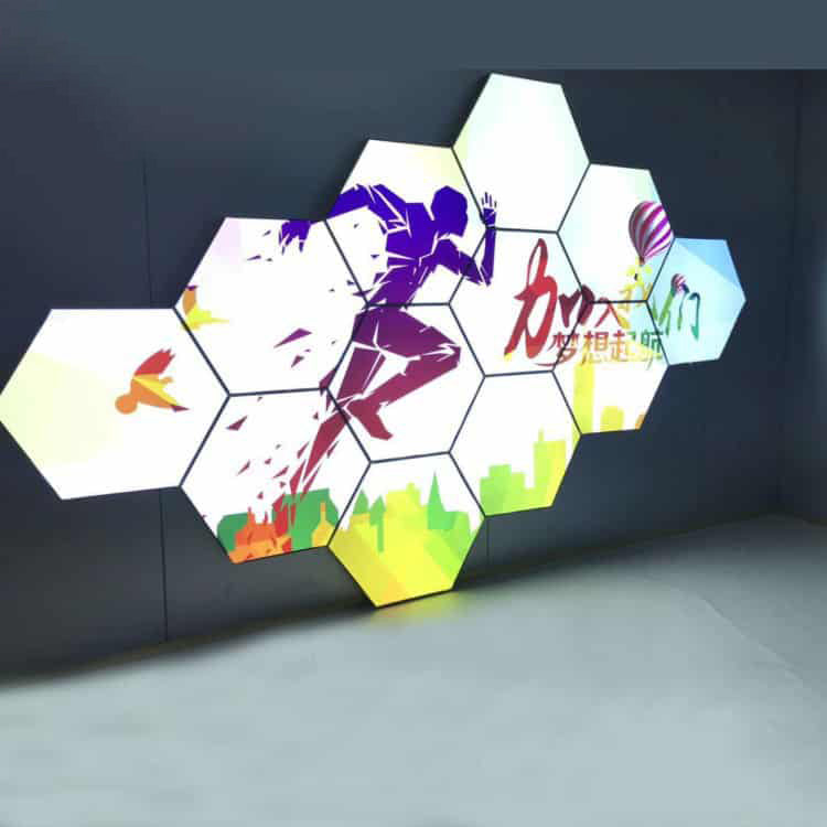 Hexagon Fabric Light Boxes Custom Made Signage Board