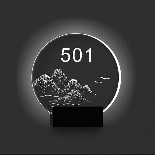 LED Acrylic Sign Edge Lit Wall Hotel Room Number Plaque