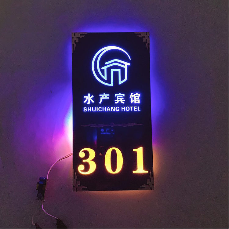LED Hotel Sign Wall Mount Illuminated Number Plaque