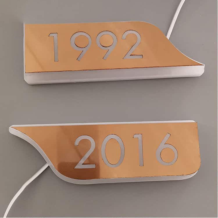 LED Room Sign Gold Stainless Steel Door Nameplate