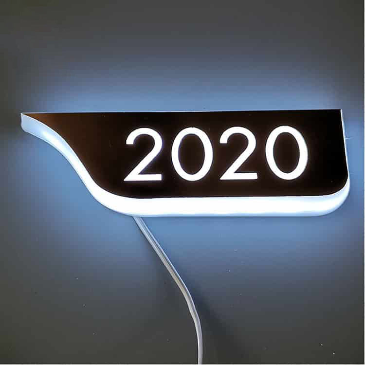 LED Room Sign Gold Stainless Steel Door Nameplate