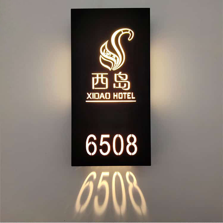 LED Room Sign Wall Projective Number Light Box