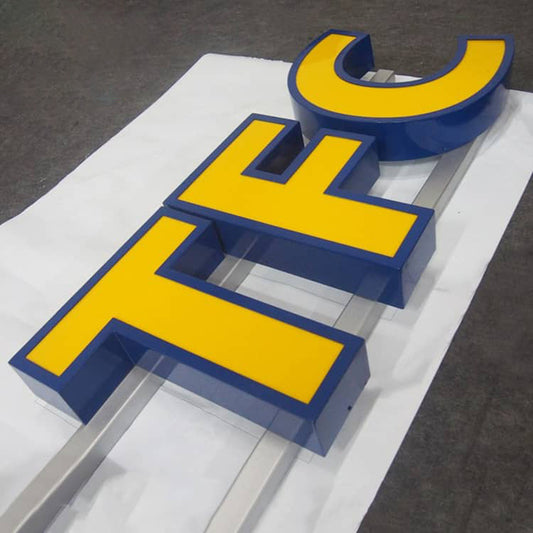 LED Sign Boards Yellow Front Lit Illuminated Channel Letter