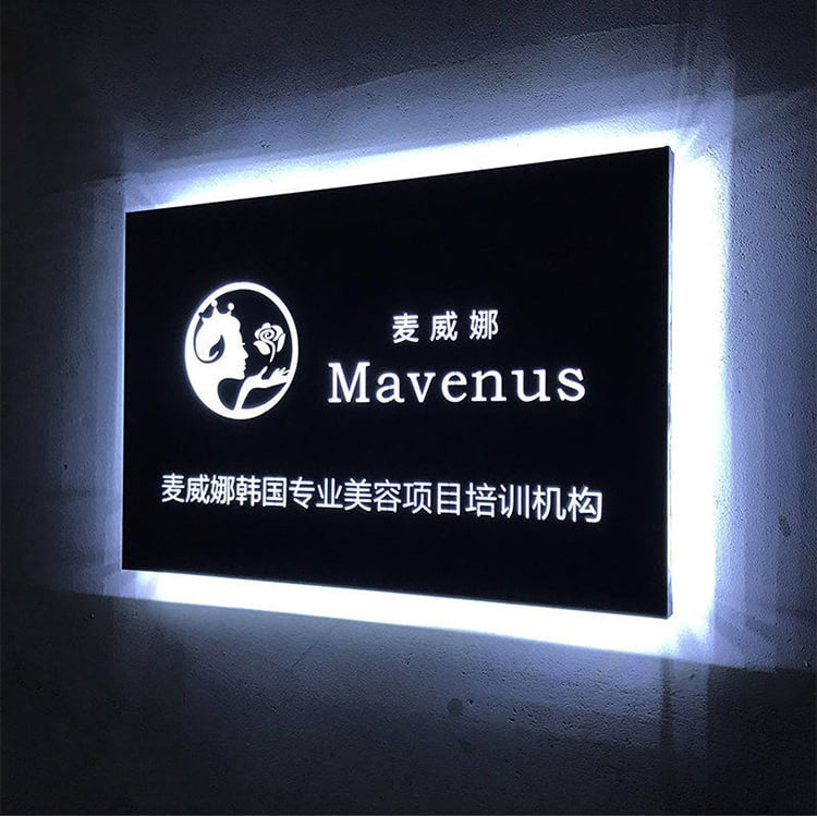 LED Store Sign Backlit Metal Room Number Light Box