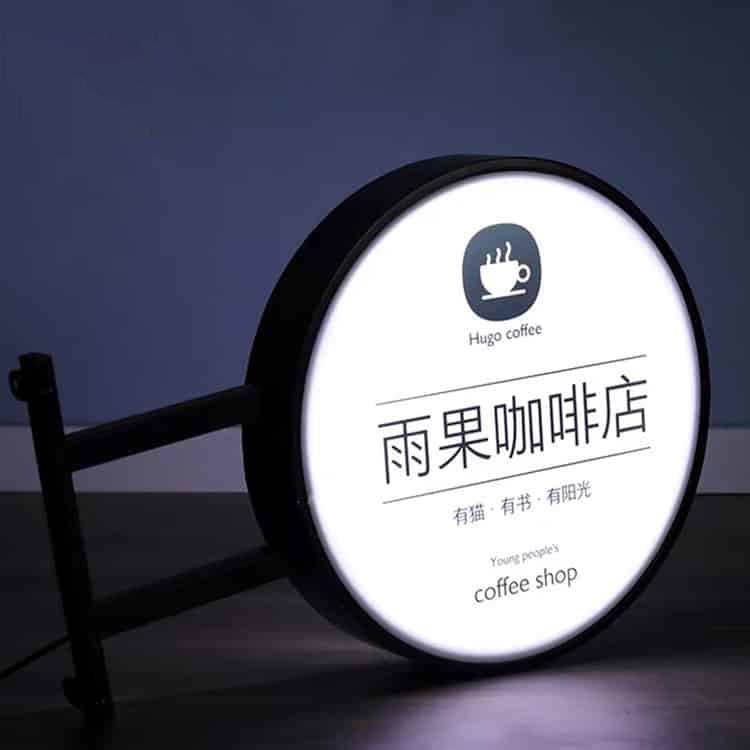 Round Acrylic Light Box Sign Illuminated Signage Board