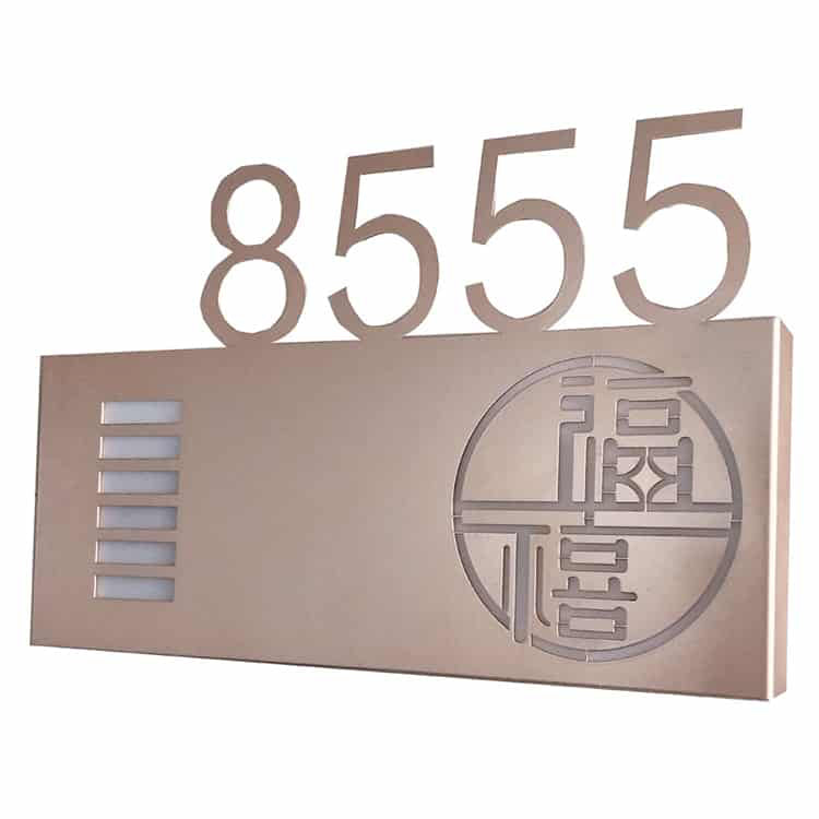Stainless Steel Room Sign Back Lighting LED Number Plaque