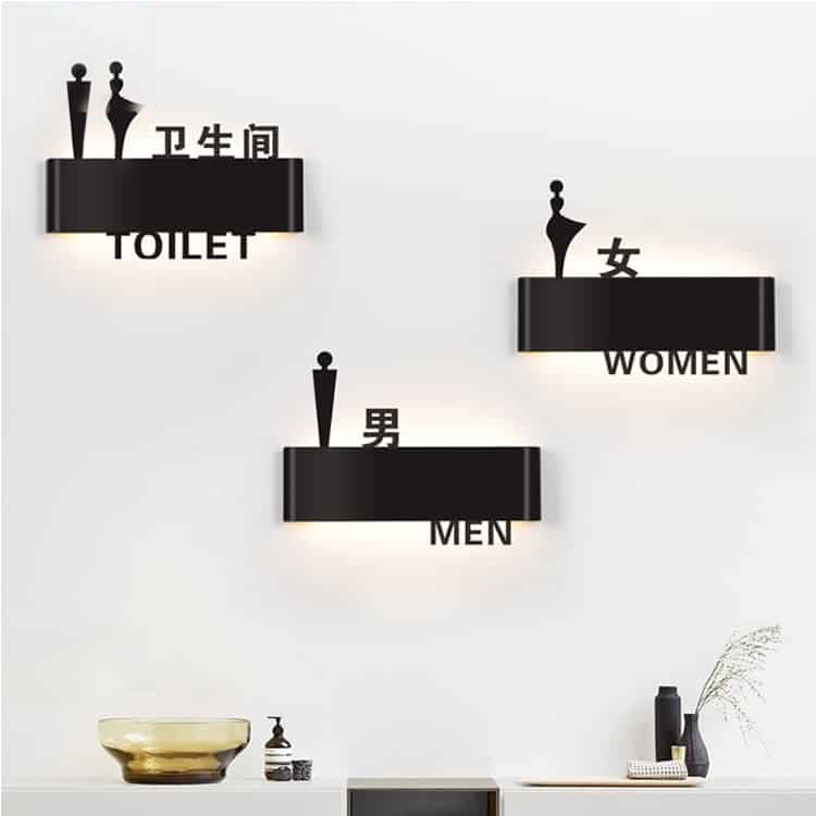 Toilet Sign LED Metal Backlit Illuminated Signage