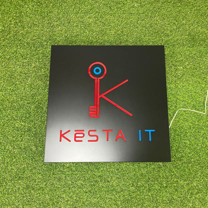 IT Company Logo Business Name Custom Metal Light Box