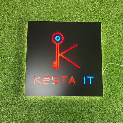 IT Company Logo Business Name Custom Metal Light Box