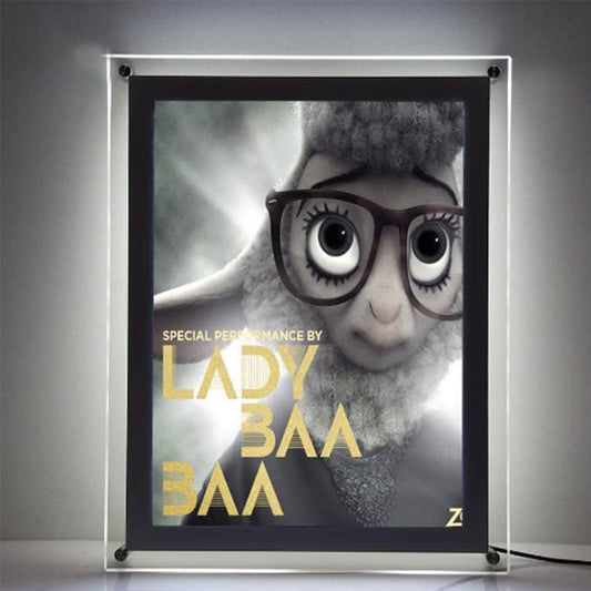 A0 Light Box Sign LED Illuminated Crystal Lightbox