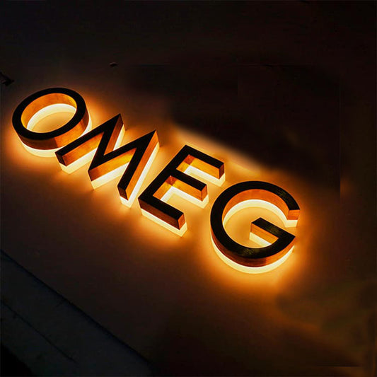 Backlit Letters Acrylic Halo Light Advertising Signboard