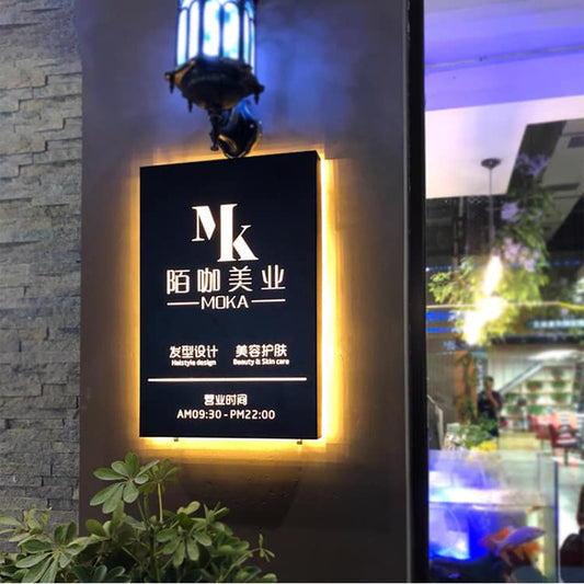 Backlit Wall Sign Metal Fret Cut LED Light Box