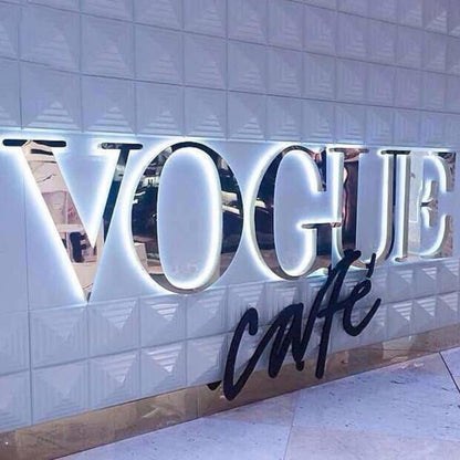 Custom Backlit Sign Mirror View Metal LED Letters