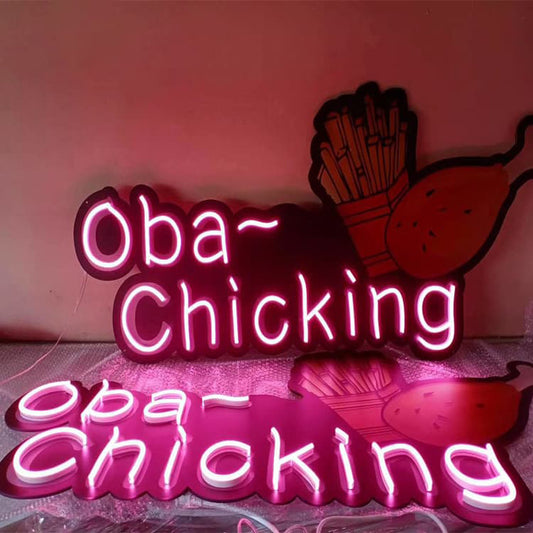 Exterior Neon Sign led Lighting Up Illuminated Signage
