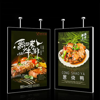 Hanging Magnetic Light Box Advertising Poster Sign
