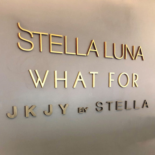 Indoor Business Sign Gold SS Flat Cut Letter Signage