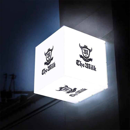LED Cube Light Boxes Four Side Lit Up Illuminated Signage
