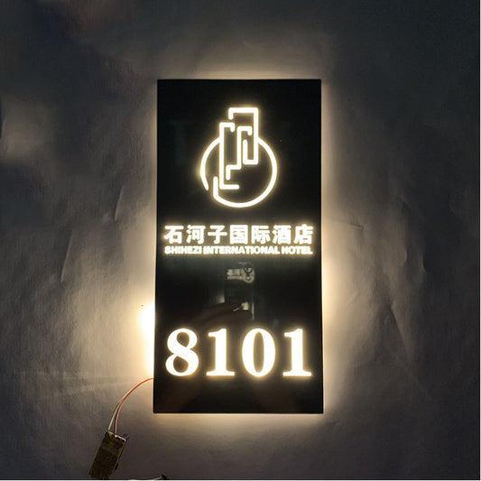LED Hotel Sign Wall Mount Illuminated Number Plaque