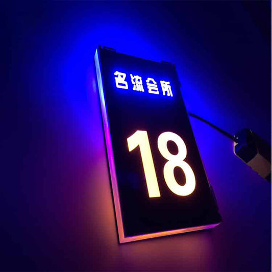 Hotel LED Signs Wall Mount Metal Room Door Numbers Signage