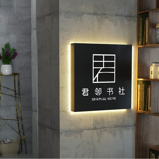 LED Metal Signs Illuminated Store Name Plate Signage