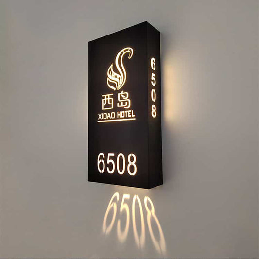 LED Room Sign Wall Projective Number Light Box