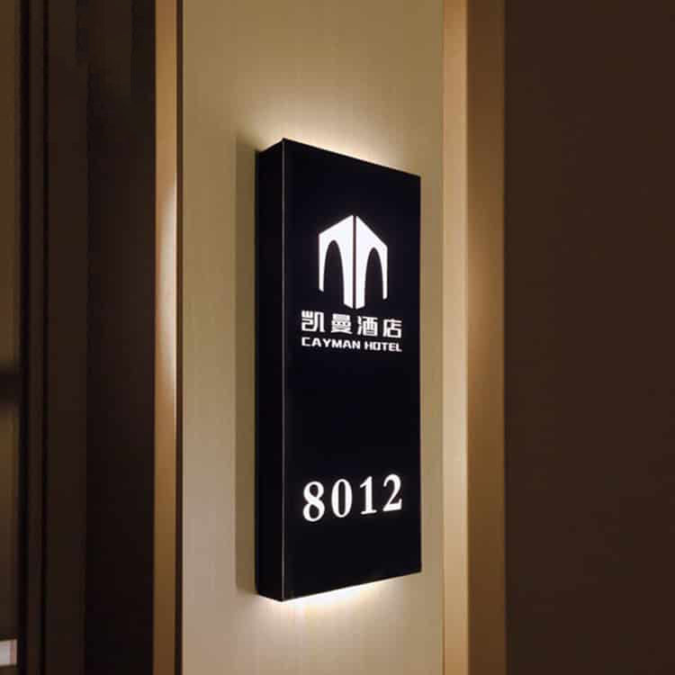Number Light Box LED Illuminated Wayfinding Door Sign