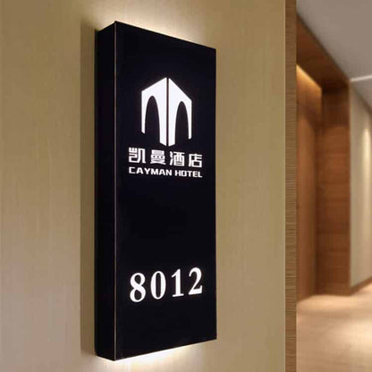 Number Light Box LED Illuminated Wayfinding Door Sign