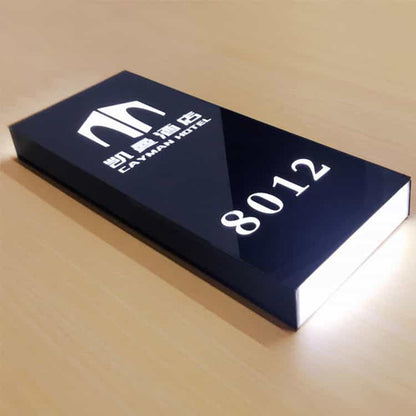 Number Light Box LED Illuminated Wayfinding Door Sign
