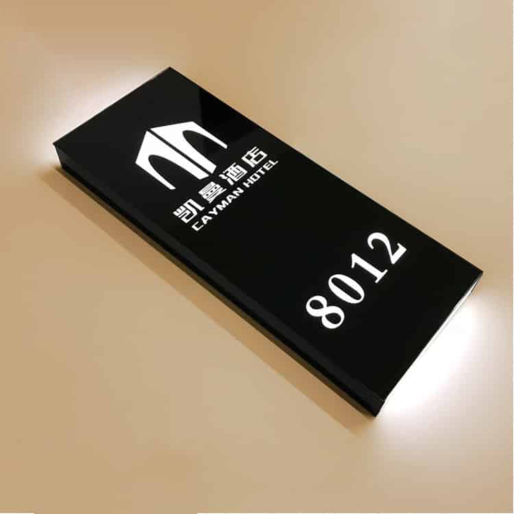 Number Light Box LED Illuminated Wayfinding Door Sign