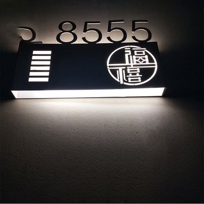 Stainless Steel Room Sign Back Lighting LED Number Plaque